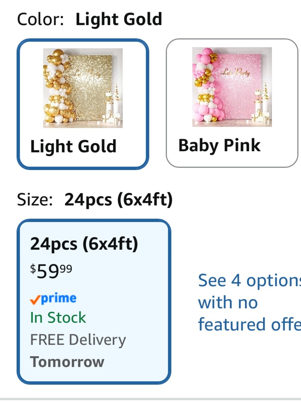 24-panel shimmer wall for photo or party backdrop (light gold) by Cokaobe - Picture 2 of 9